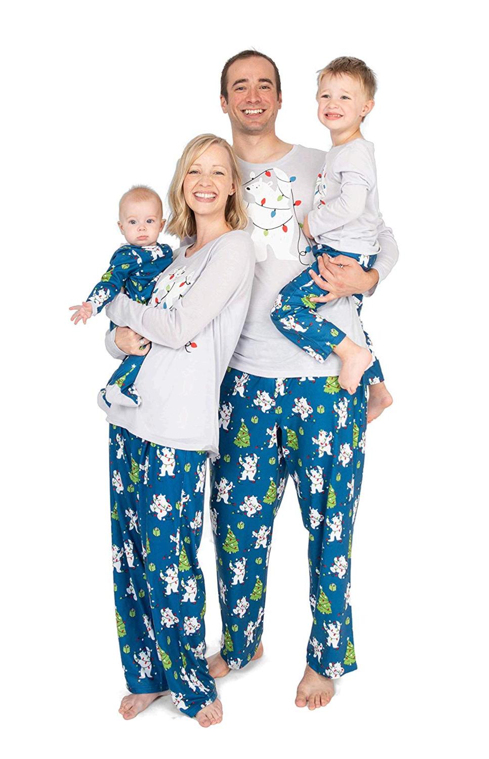 Nite Nite Munki Munki Family Matching Winter Holiday Pajama, Blue, Size ...