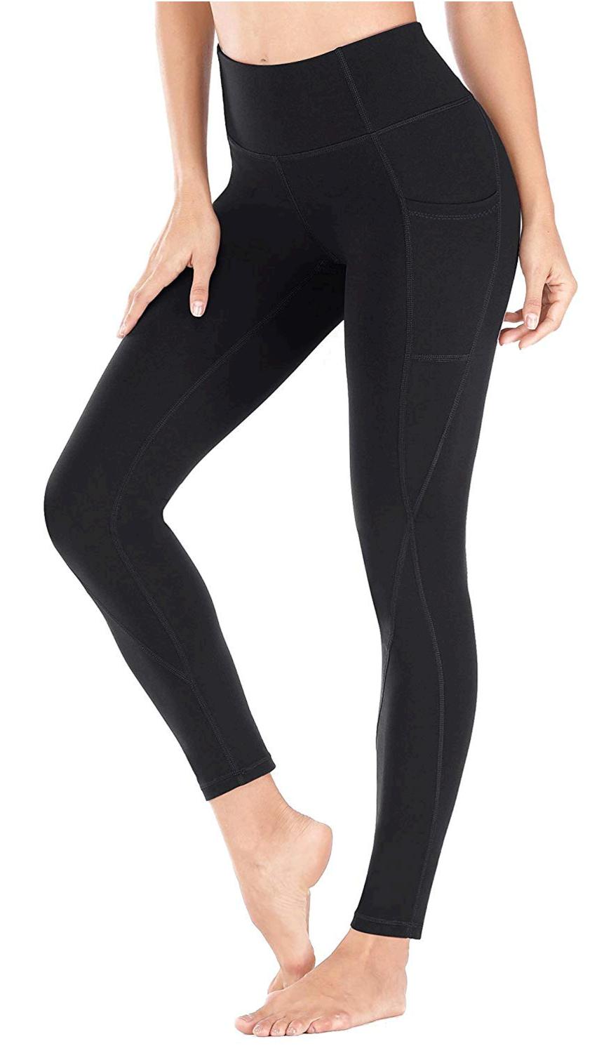 Heathyoga Yoga Pants with Pockets High Waist Leggings, H7521 Black ...