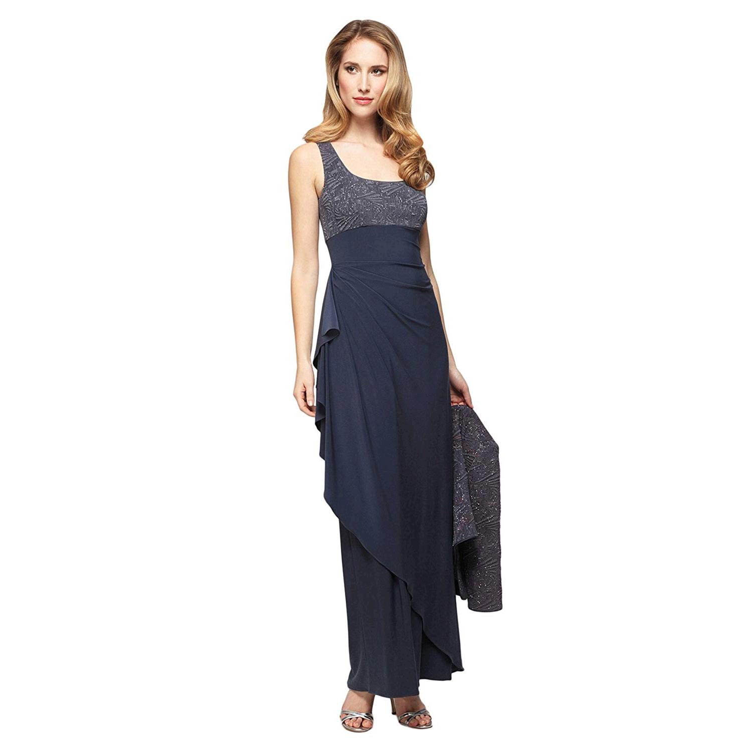 alex evenings women's empire waist bolero jacket dress