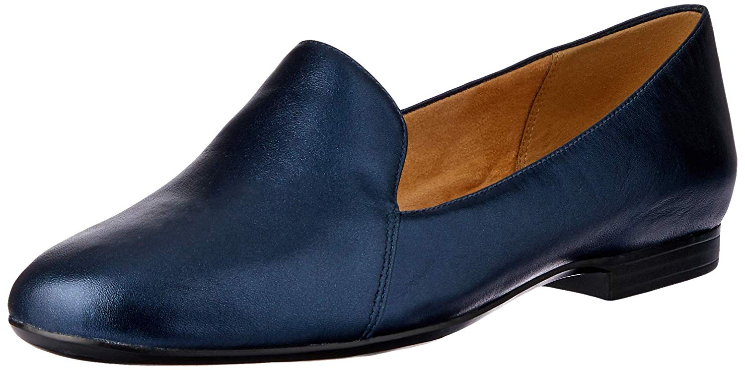 Naturalizer Womens Emiline Leather Closed Toe Loafers, Navy, Size 11.0