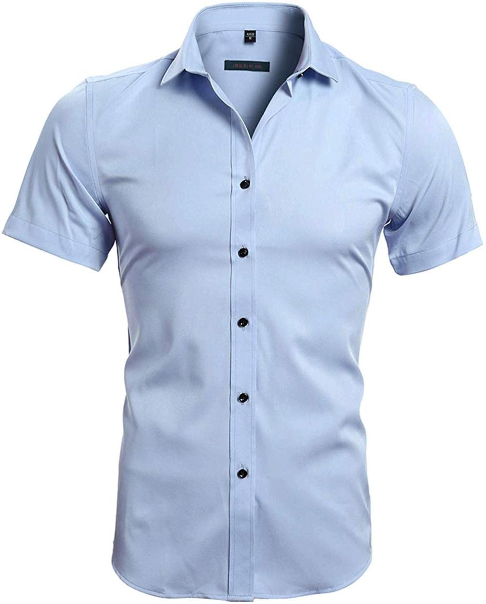 FLY HAWK Casual Slim Fit Collared Formal, Blue, Size US ...