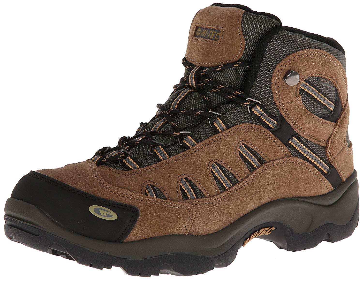 Hi-Tec Men's Bandera Mid Waterproof Hiking Boot, Bone/Brown/Mustard ...