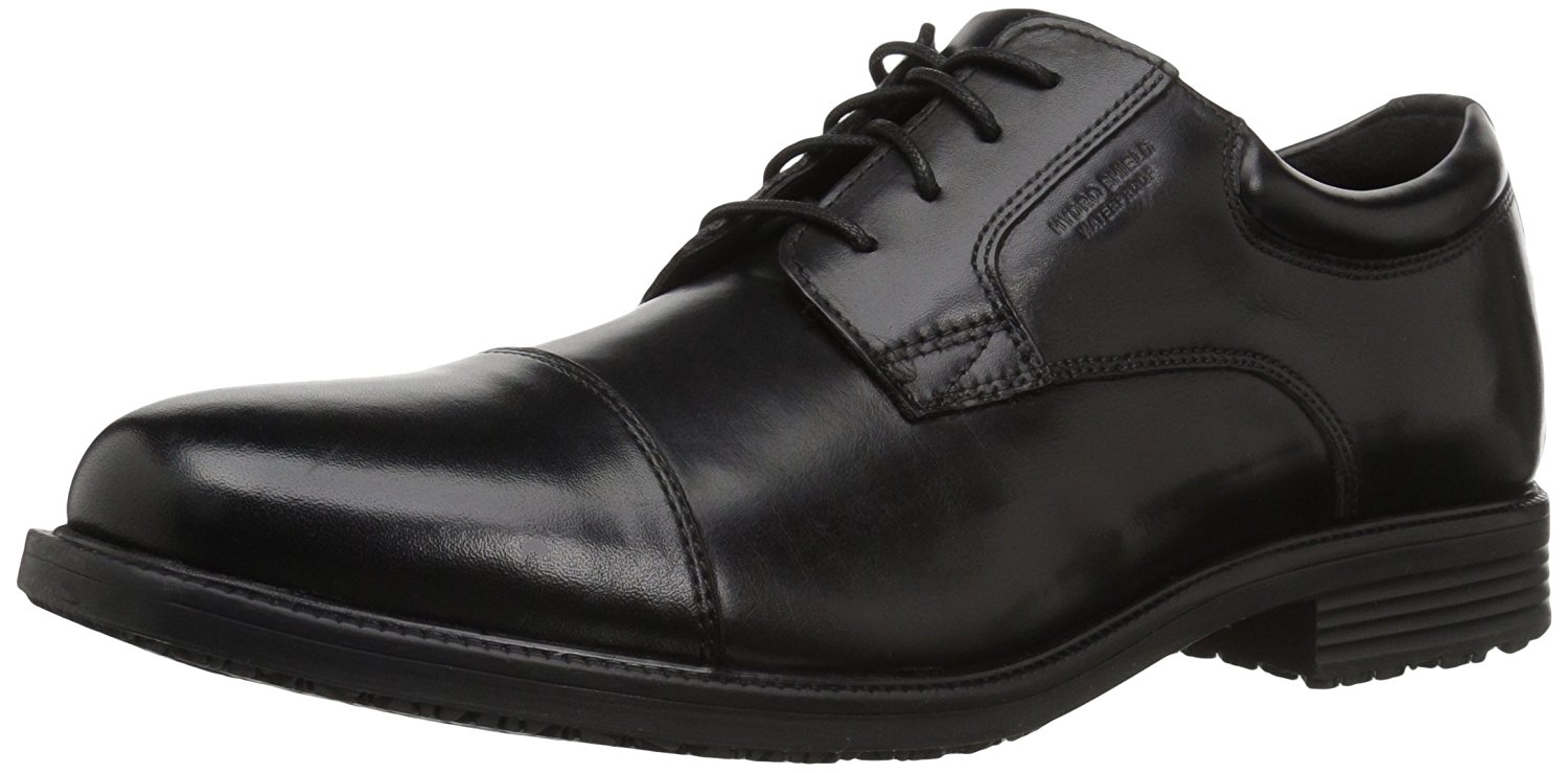 Rockport Men's Essential Details Waterproof Cap-Toe Oxford, Black, Size ...