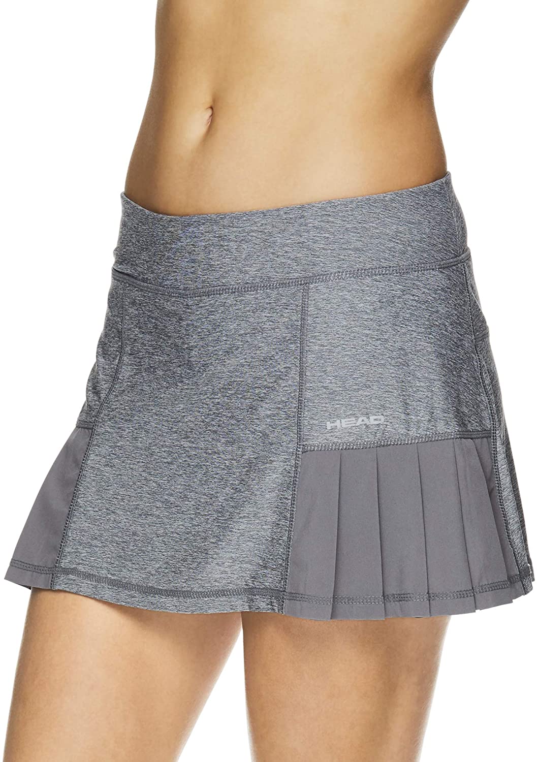 HEAD Women's Athletic Tennis Skort , Pleated Quietshade Heather, Size