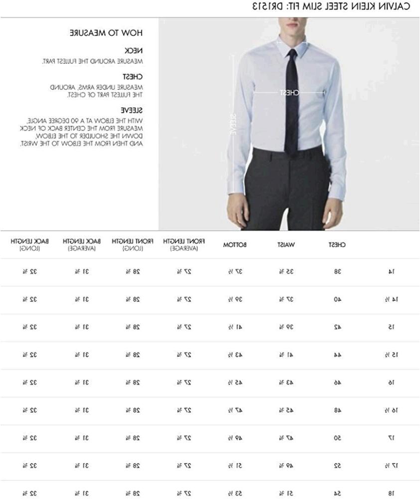 Calvin Klein Men's Dress Shirt Slim Fit Non Iron, Blue Velvet, Size 14. ...