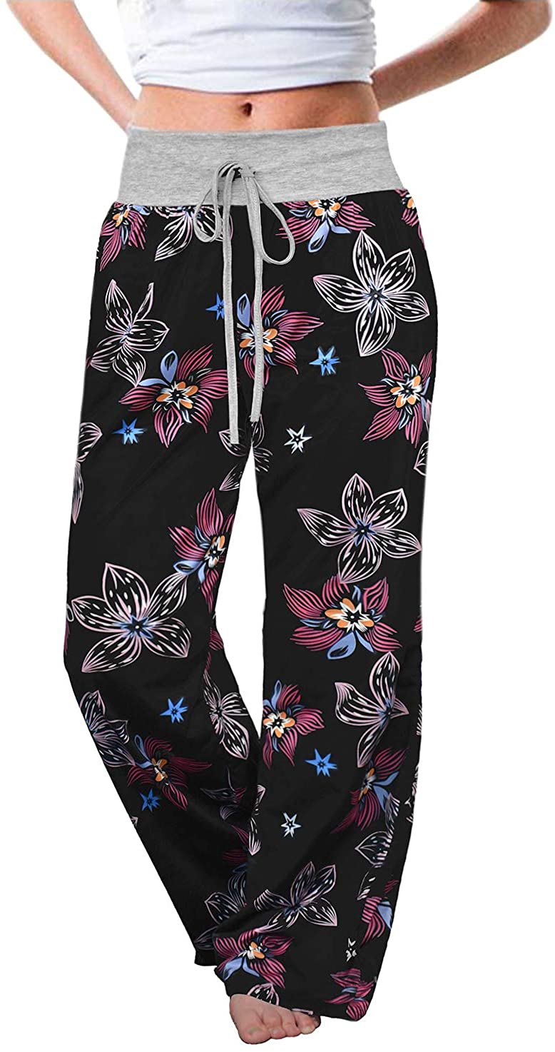 Aifer Women’s Comfy Casual Pajama Pants Floral Print, Floral, Size ...