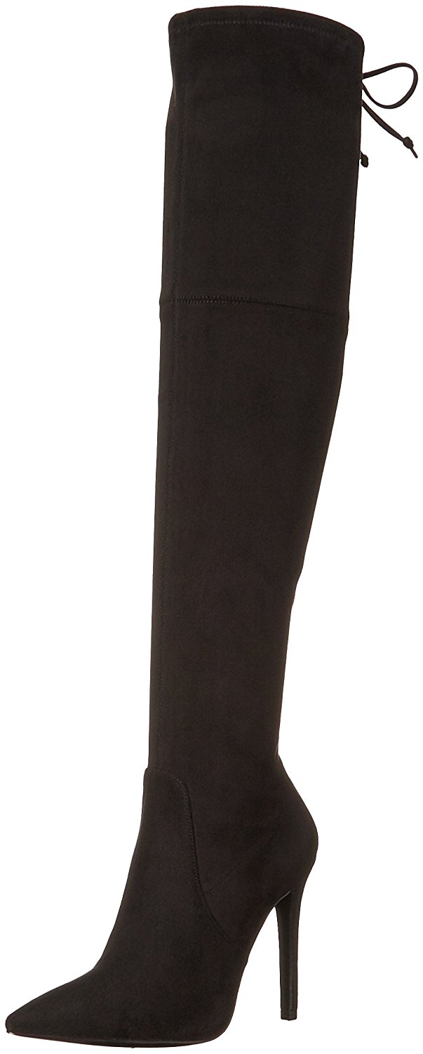 GUESS Womens Akera Pointed Toe Over Knee Fashion Boots Black Size 9.5 GUESS Womens Akera Pointed Toe Over Knee Fashion Boots Black Size 9.5