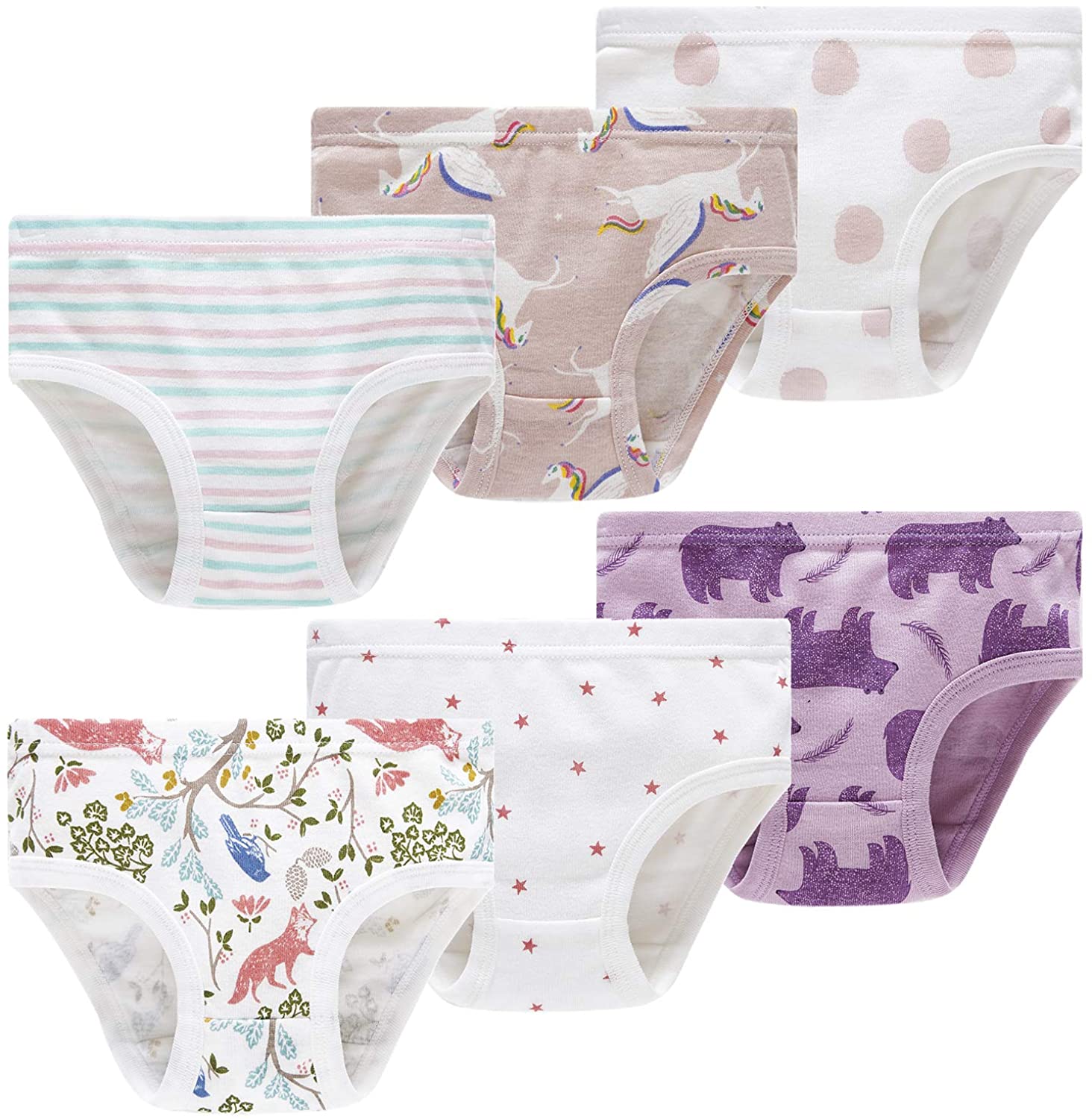 Winging Day Little Girls' Cotton Panties Baby, Multi-pattern #12, Size ...