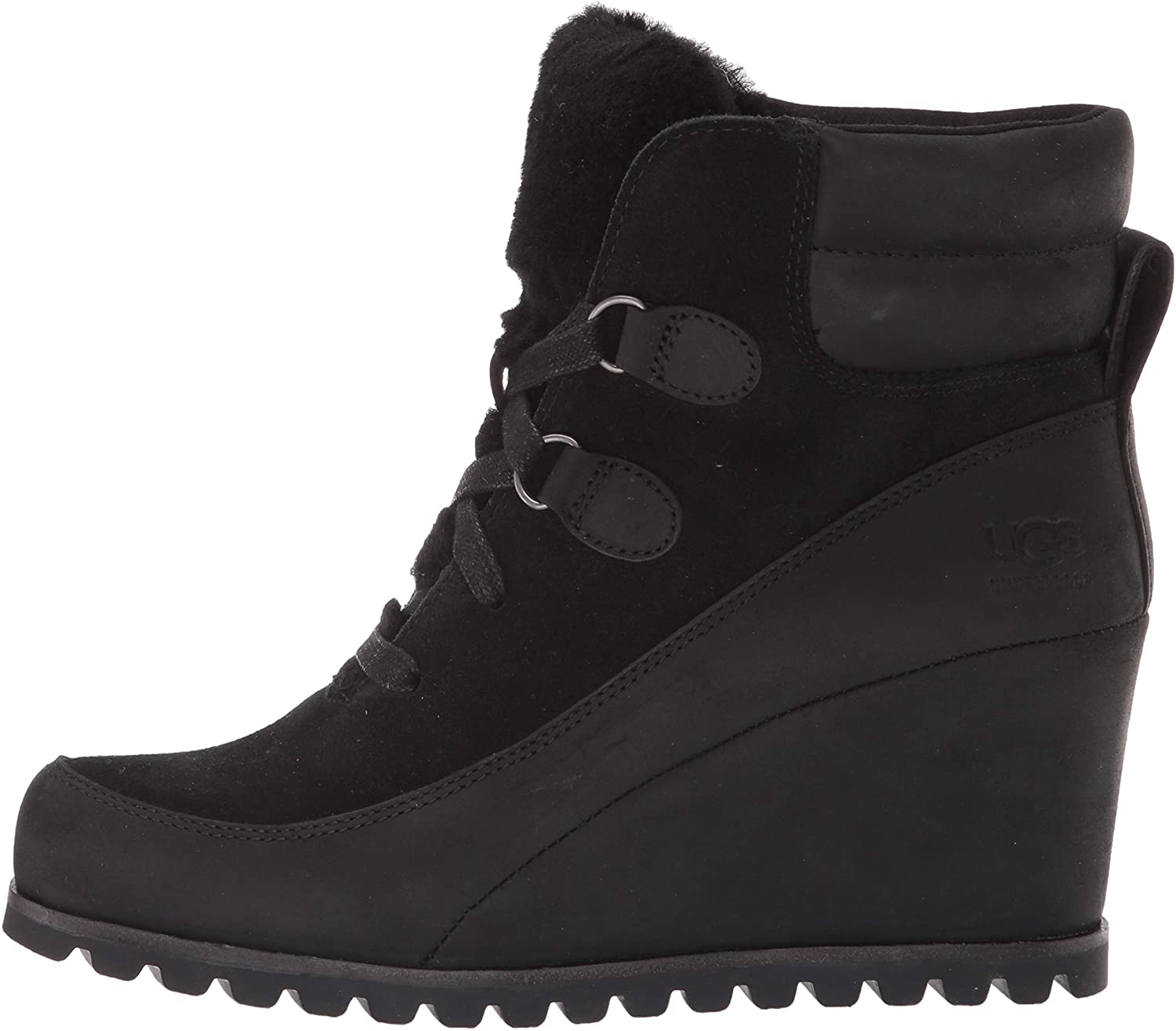 ugg black wedge ankle boots