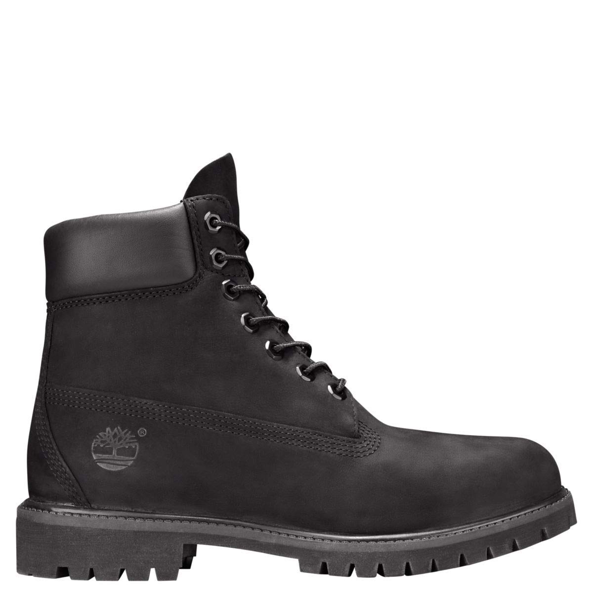 Timberland Mens 6" Premium Boot Leather Closed Toe Ankle, Black Nubuck