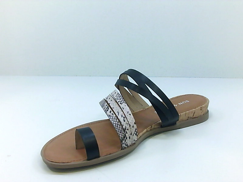Sun Stone Womens Flat Sandals s74dr, MultiColor, Size 8