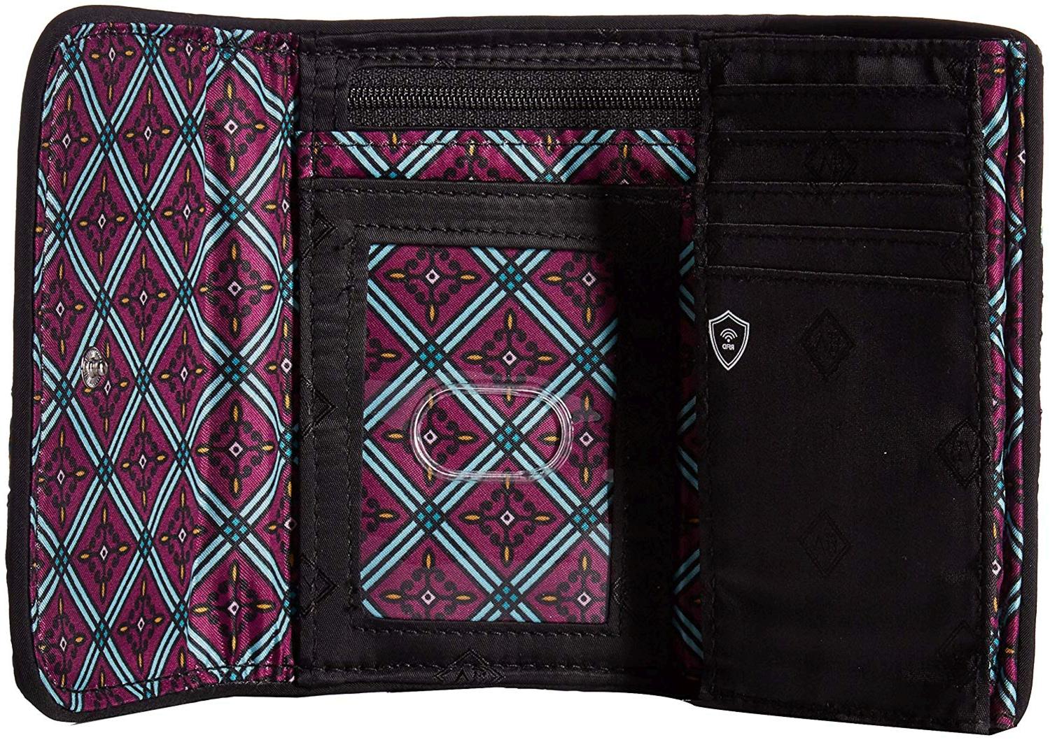 Vera Bradley Iconic RFID Riley Compact Wallet, , Vines Floral, Size One