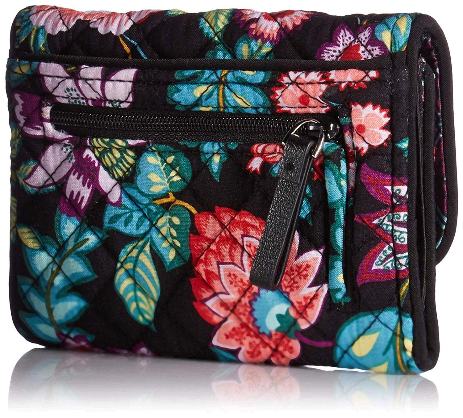 Vera Bradley Iconic RFID Riley Compact Wallet, , Vines Floral, Size One