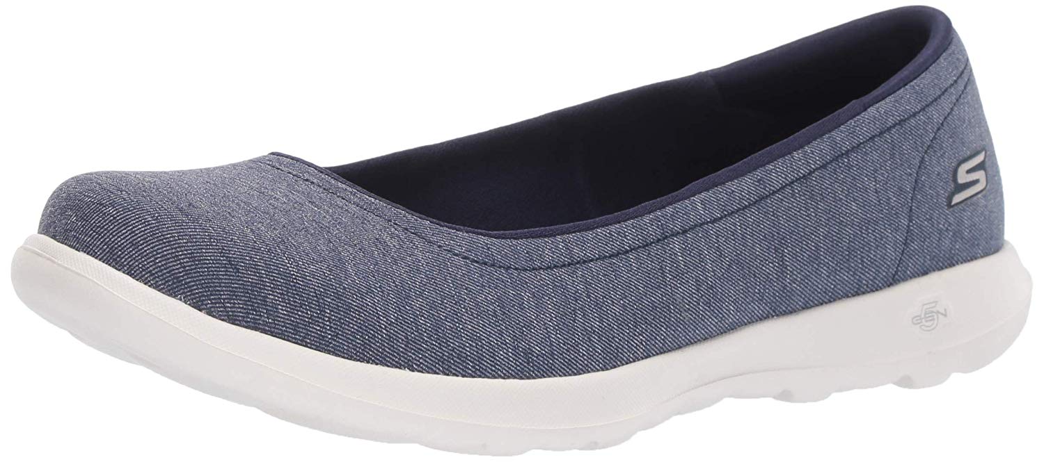 Skechers Women's Go Walk Lite-15390 Ballet Flat, Navy, Size 8.5 is1F | eBay
