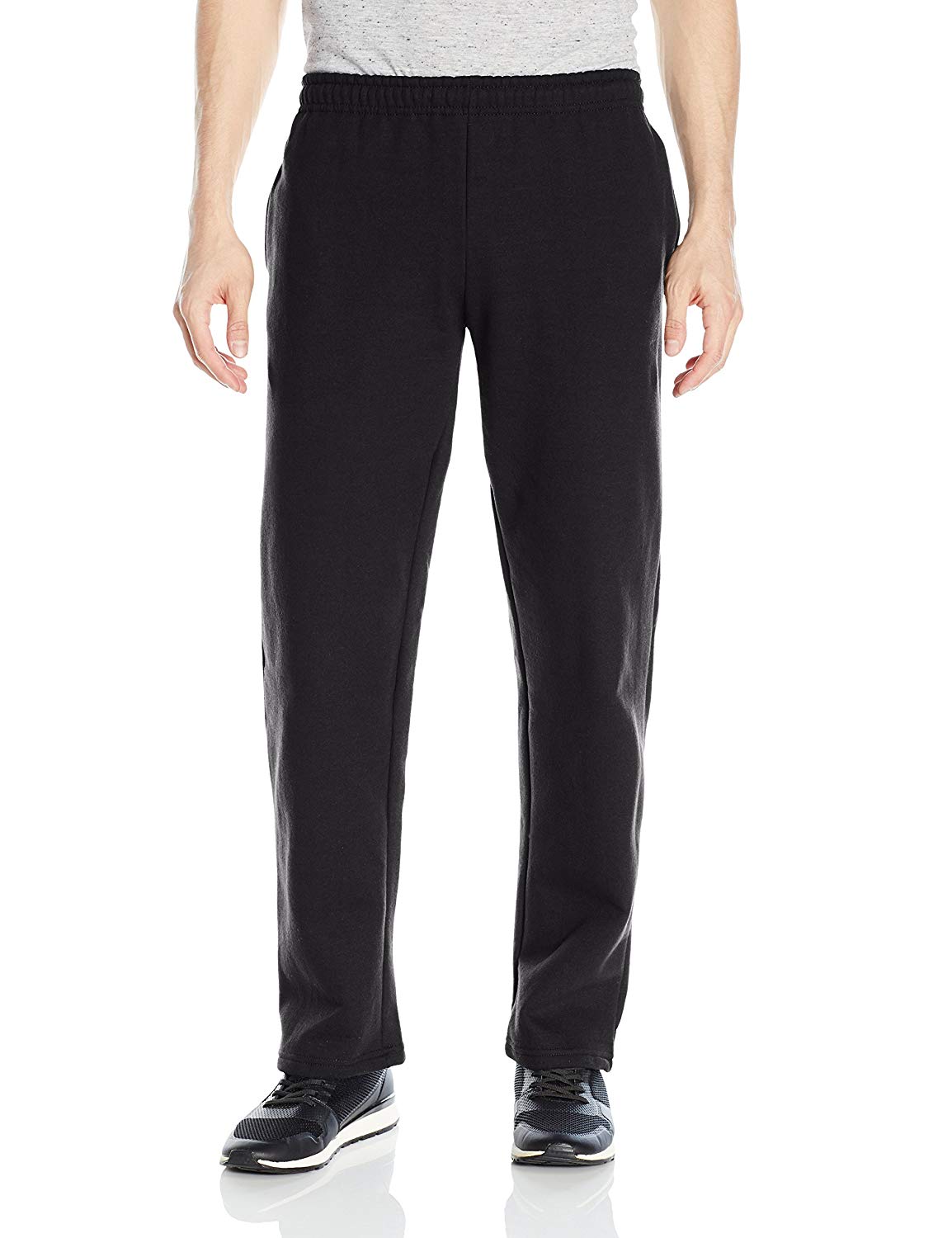 men's open bottom fleece pants