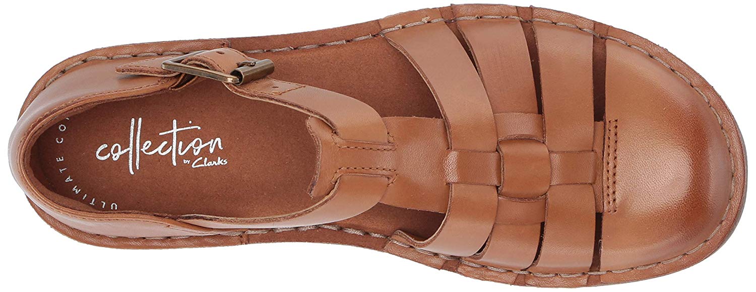 CLARKS Women's Blake Moss Fisherman Sandal, Tan Leather, Size 10.0 ONJd ...