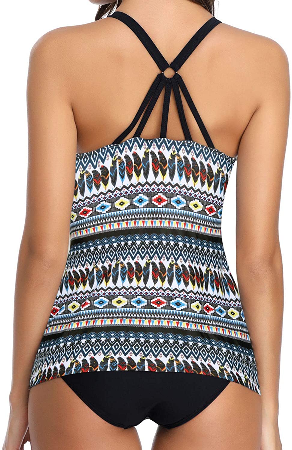 Yonique Tankini Swimsuits for Women Tribal Printed, Colorful Tribal ...