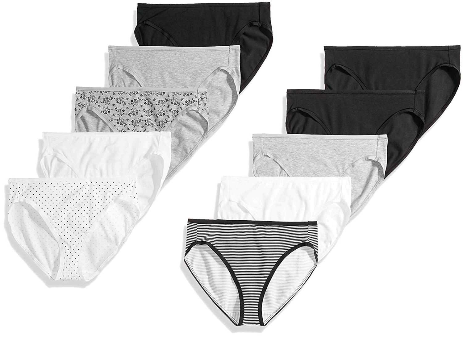 Amazon Essentials Women's Cotton Stretch HiCut Brief, MultiColor, Size