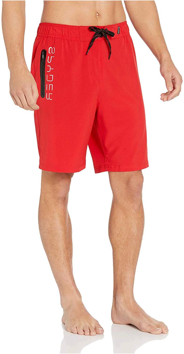 Spyder Men's Hydro Series LazerCut Hybrid Swim Shorts, Red,, Red, Size