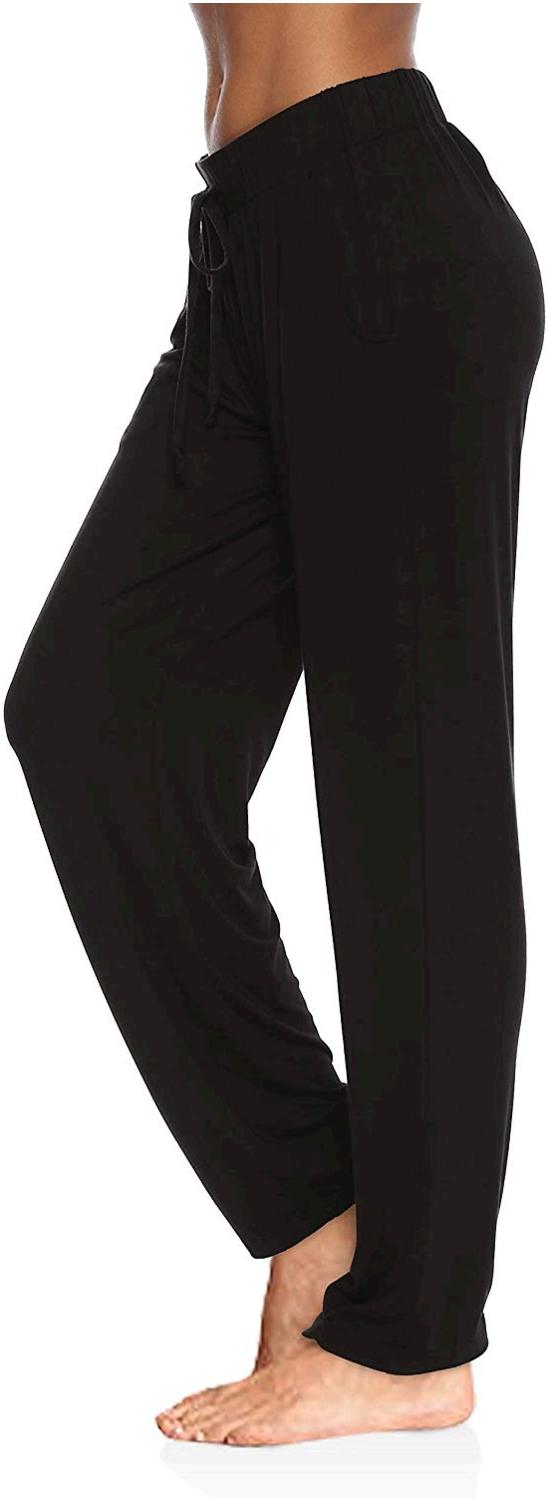 black wide leg yoga pants