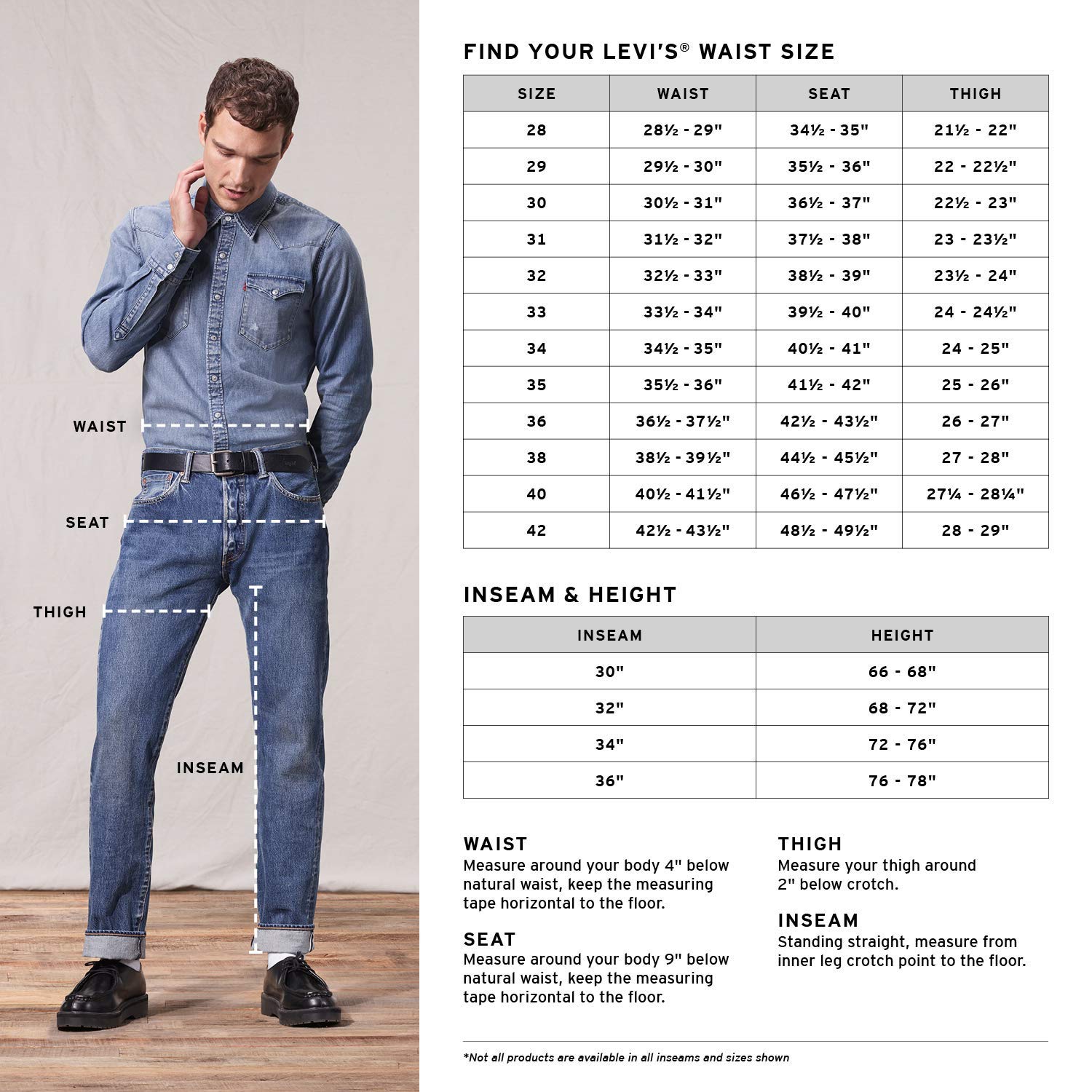 Levi Jeans Size Chart Conversion