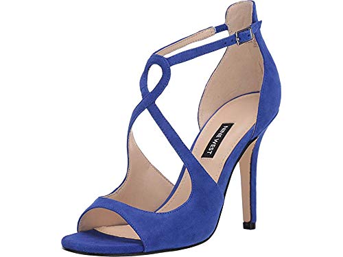 Nine West Womens Giaa Fabric Open Toe Ankle Strap Classic, Blue Iris ...
