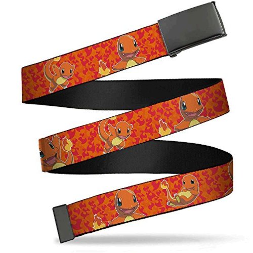 Buckle-Down Big Web Belt Pokemon,, Orange, Size 1.0" Wide - Fits up to