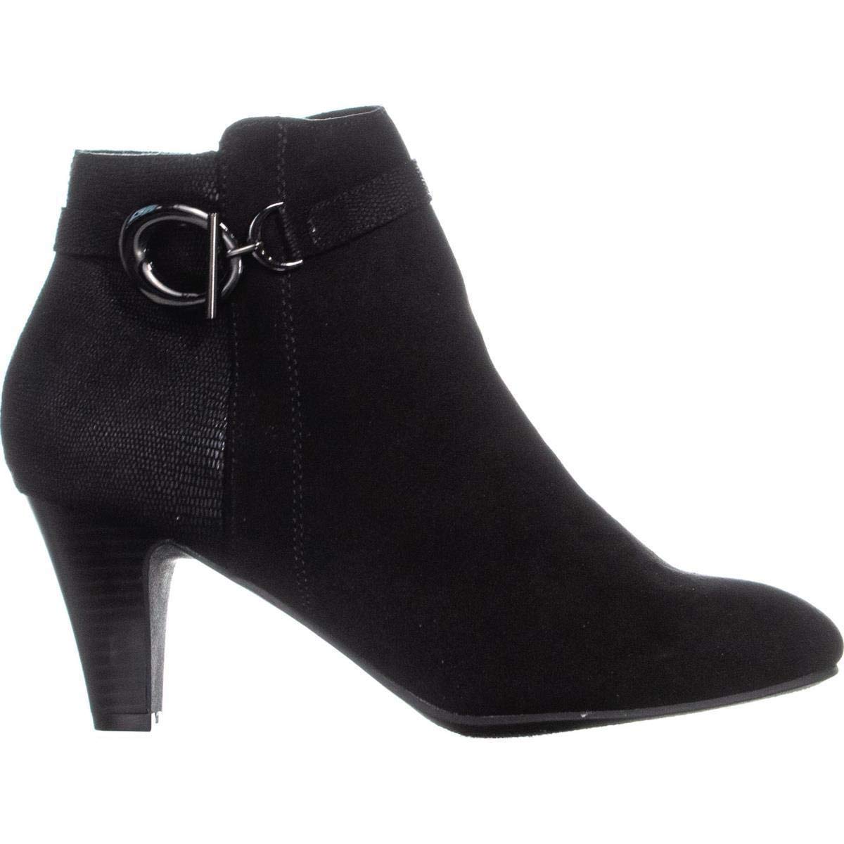 Karen Scott Womens Violaa Fabric Almond Toe Ankle Fashion Boots, Black ...