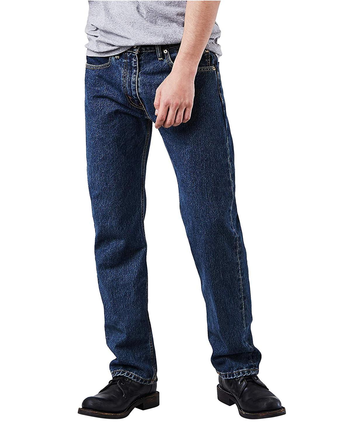 Levi's Men's 505 Regular Fit-Jeans, Dark, Dark Stonewash, Size 36W x ...