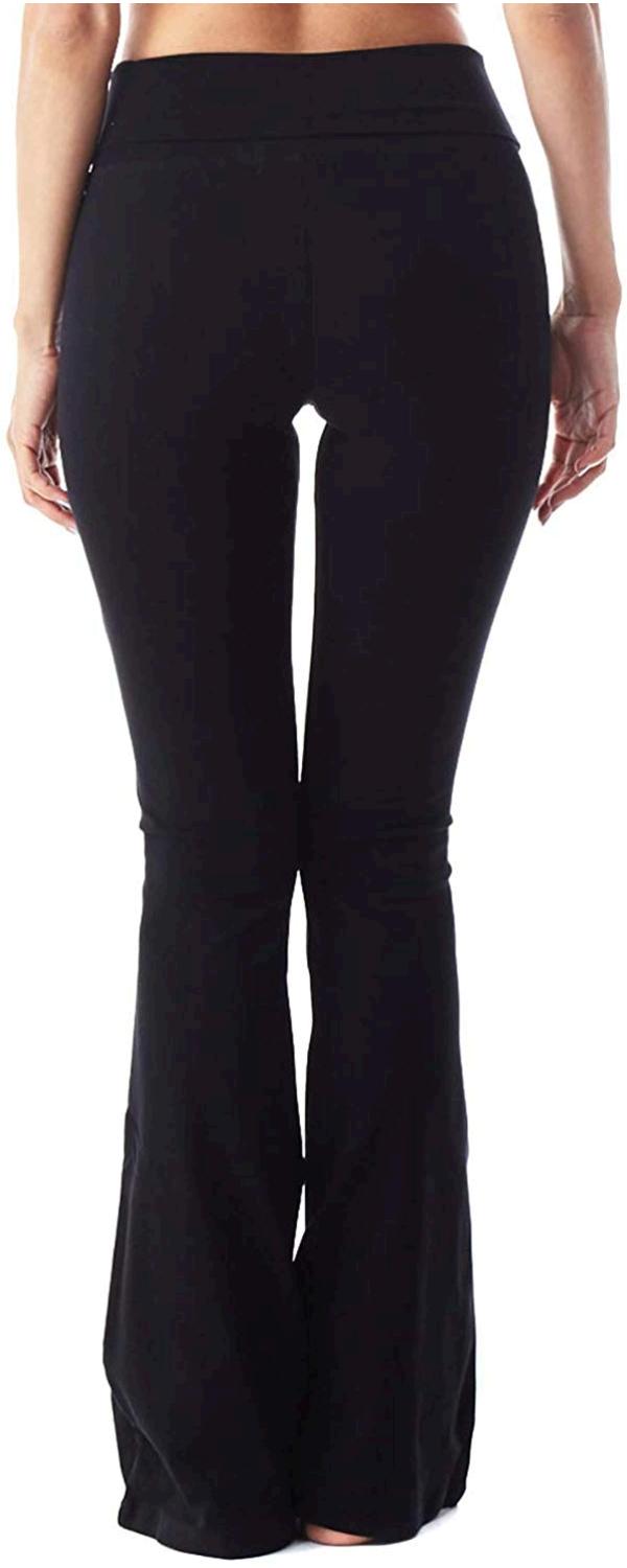 black yoga pants flare cotton