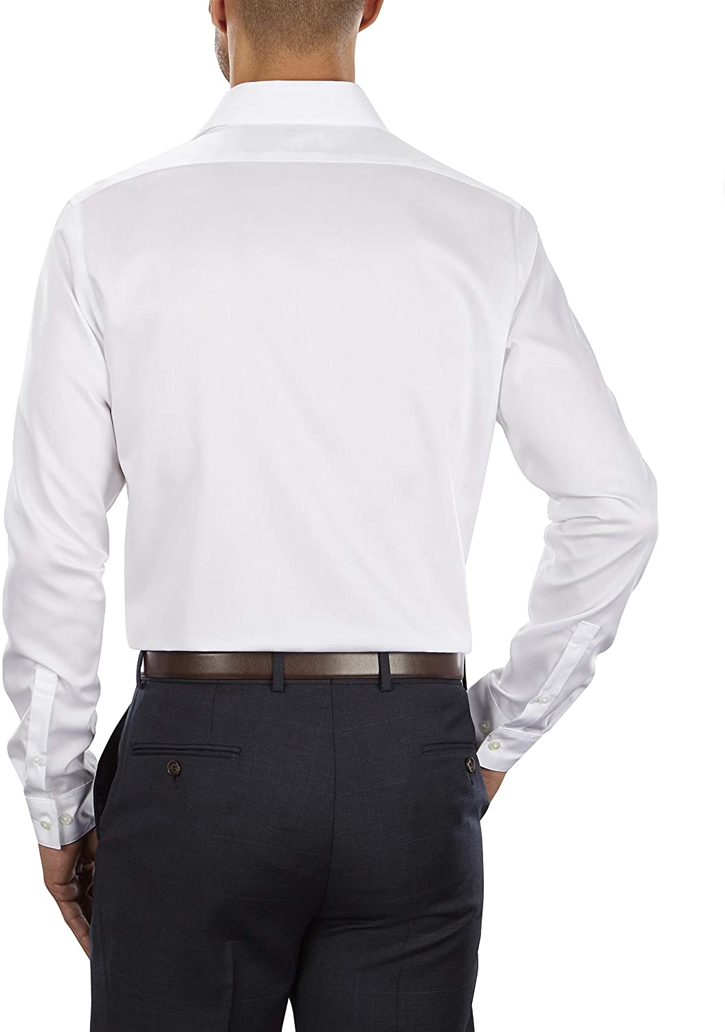 Calvin Klein Men's Dress Shirt Slim Fit Non-Iron Herringbone, White ...