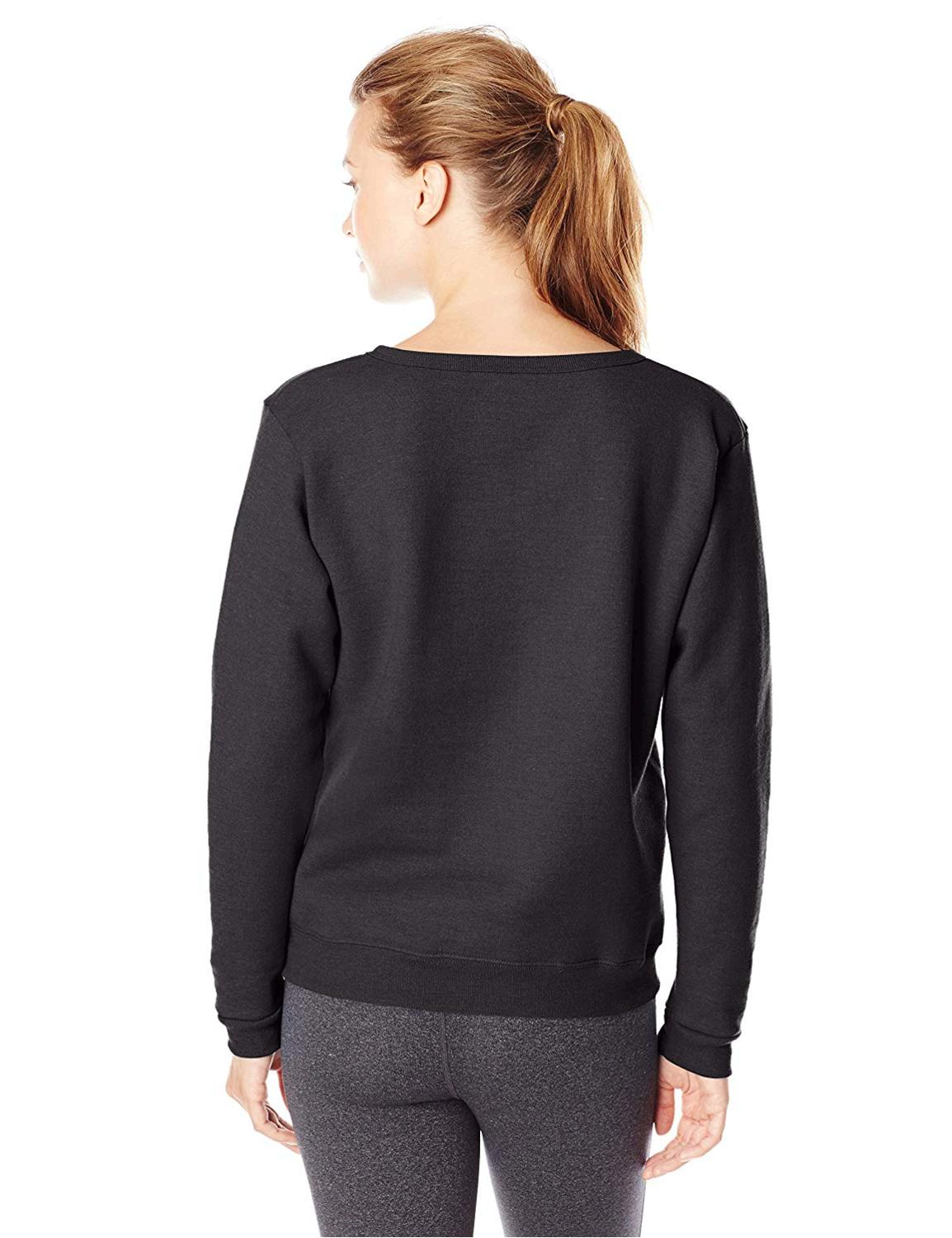 Hanes Women's V-Notch Pullover Fleece Sweatshirt, Ebony,, Ebony, Size ...
