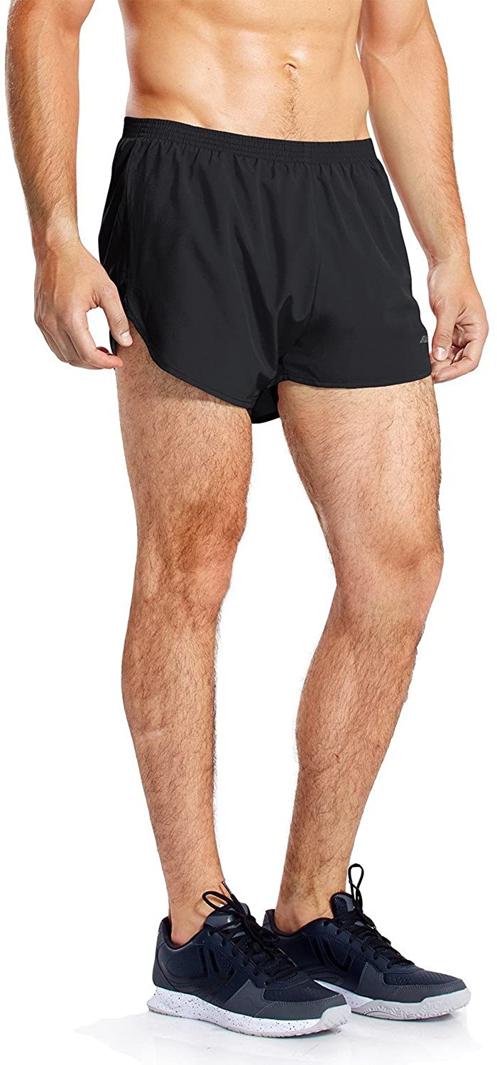 Baleaf Men's 3'' Running Shorts Quick Dry Gym Athletic Shorts, Black