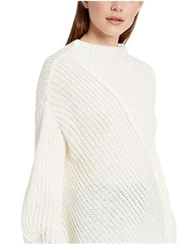William Rast Women's Robbin Oversize Mock Neck, Ivory/Ivory, Size XX 