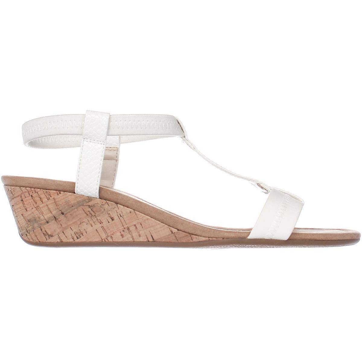 white t strap wedge sandals