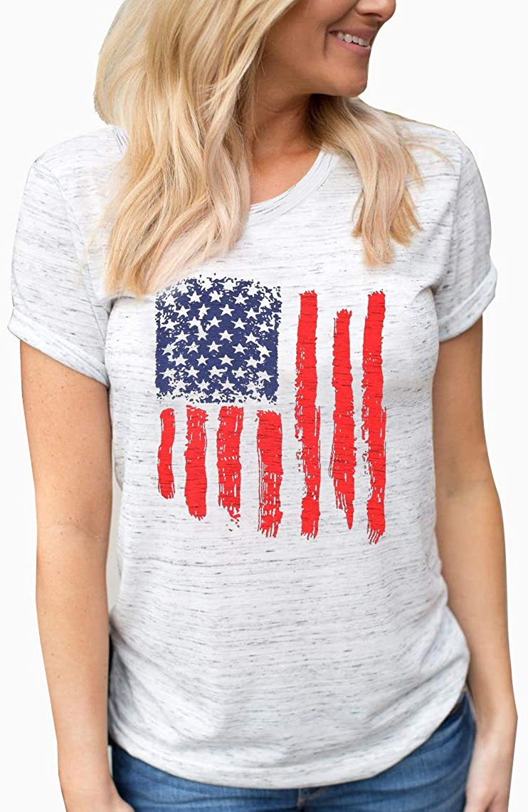 American Flag Shirts for Women Funny 4th of July Graphic Tee, White, Size Small | eBay