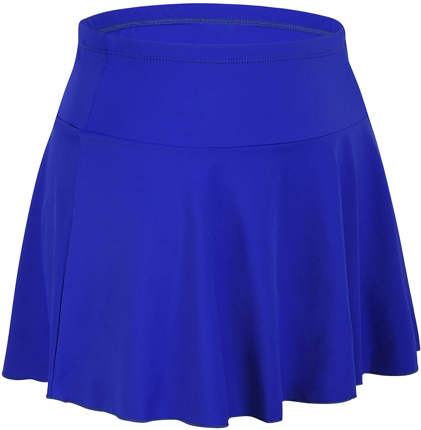 Septangle Women's High Waist Swim Skirt Tummy Control, Royal Blue, Size ...