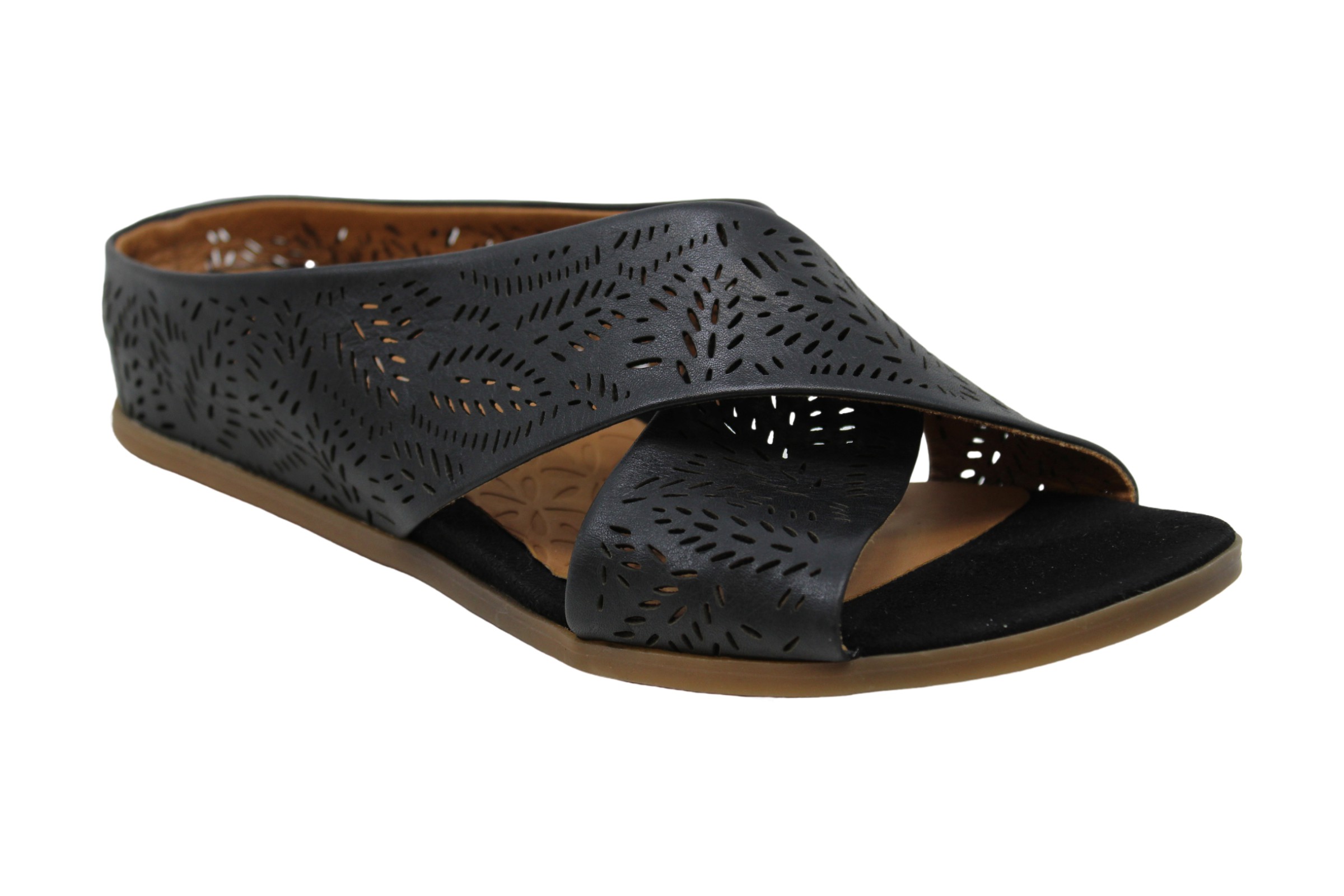 Bare Traps Womens Dafni Leather Open Toe Casual Slide Sandals Black 1 Size 80 825443003285 Ebay
