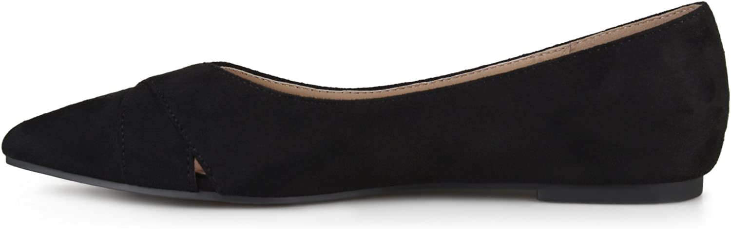 black suede pointed toe flats