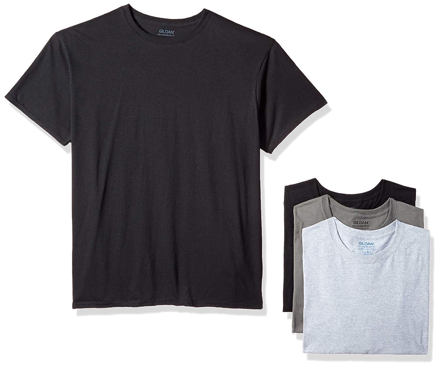 Gildan Men's Crew T-Shirt 5 Pack, Assortment, Medium, Assortment, Size ...