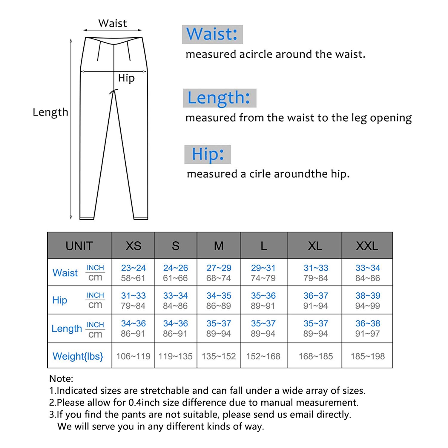 iuga yoga pants size guide