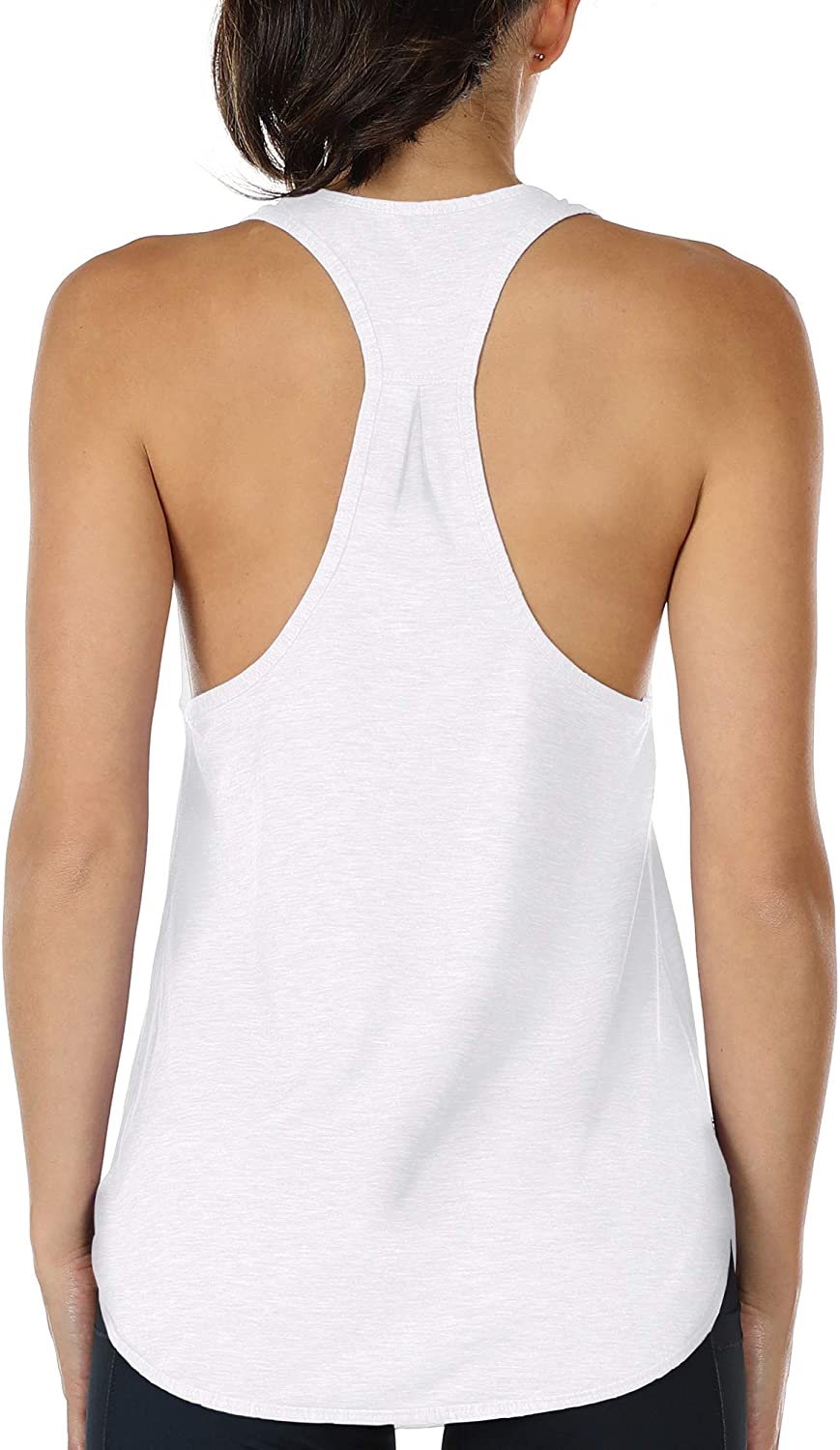 icyzone Workout Tank Tops for Women - Athletic Yoga Tops,, White, Size ...