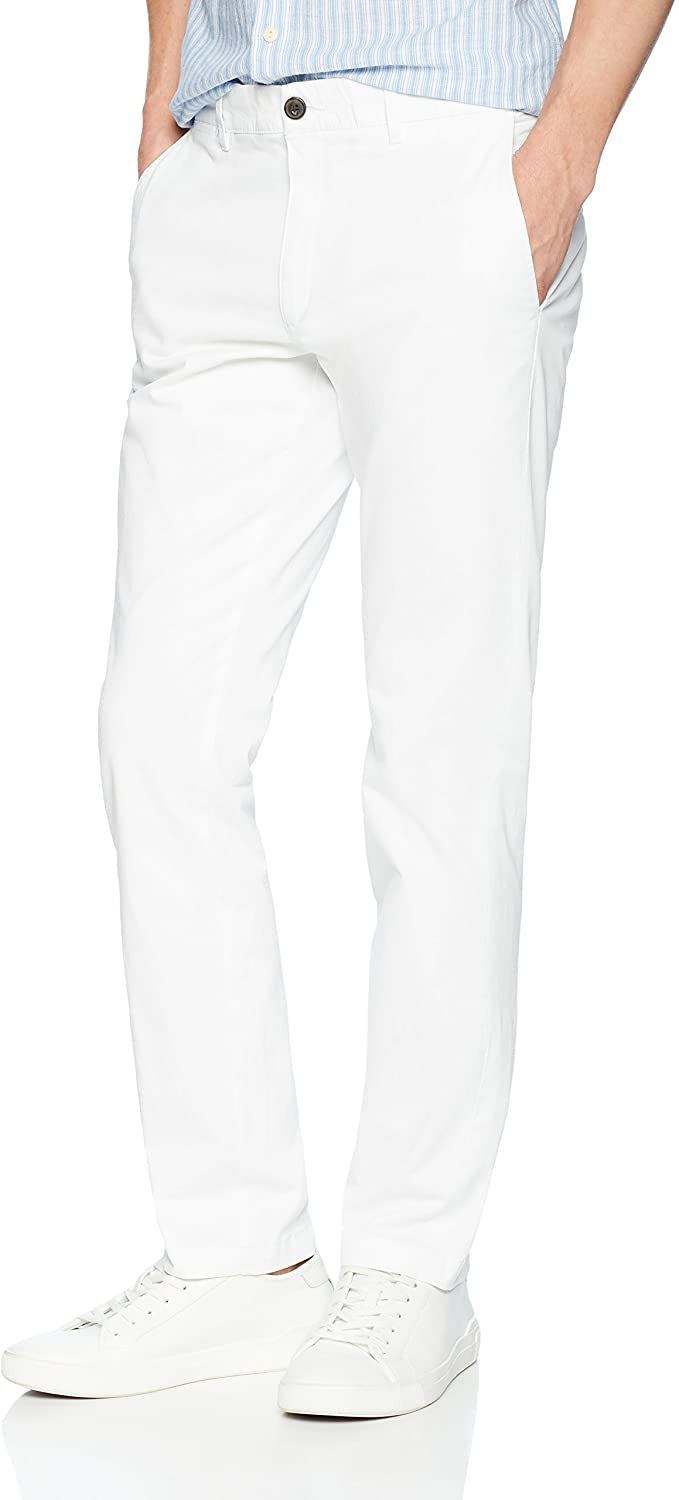Goodthreads Men's Slim-Fit Washed Stretch Chino Pant,, White, Size 33W ...
