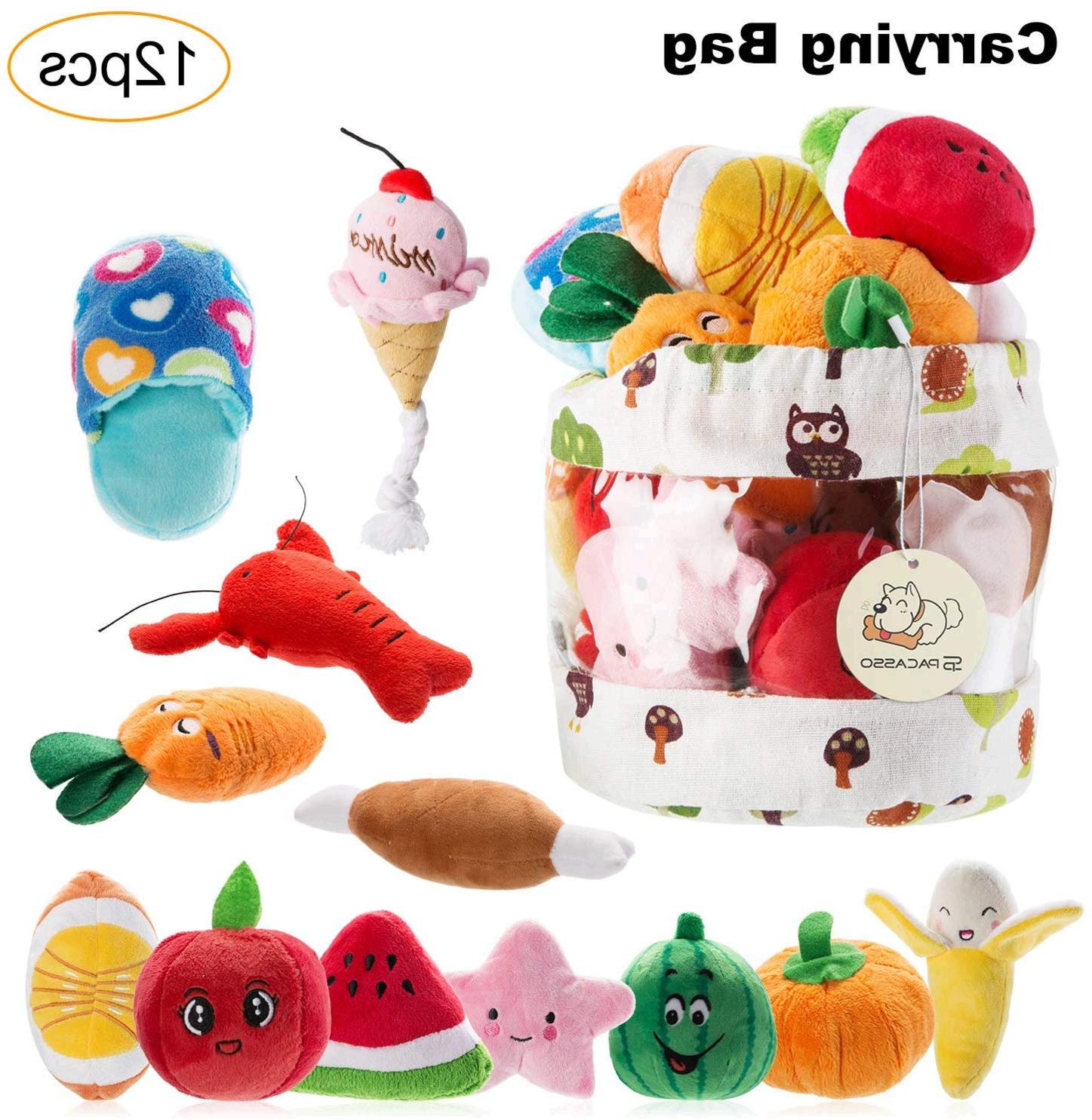 Nocciola 12 Pack Dog Squeaky Toys Cute Plush Toys for, No Color, Size