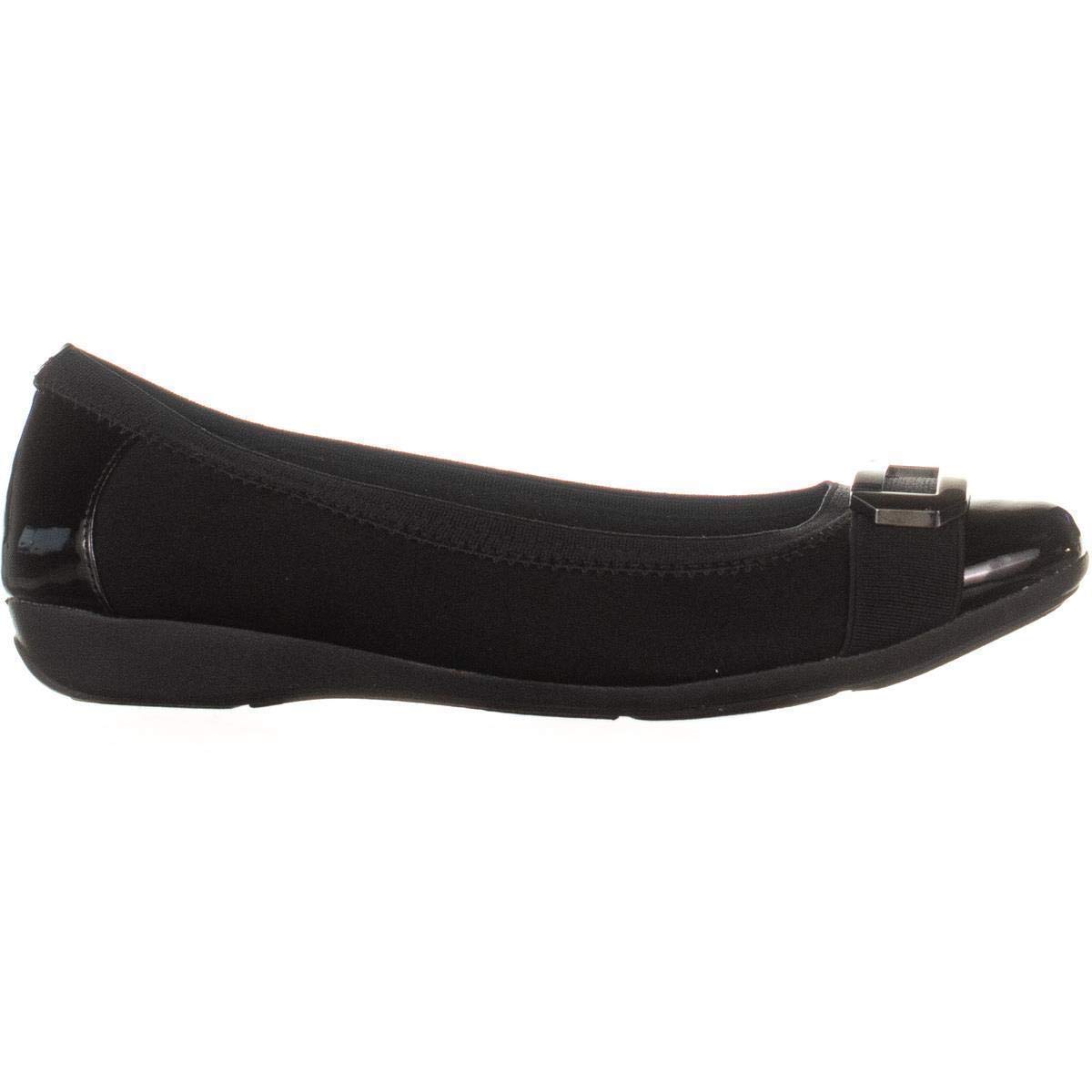 black square toe ballet flats
