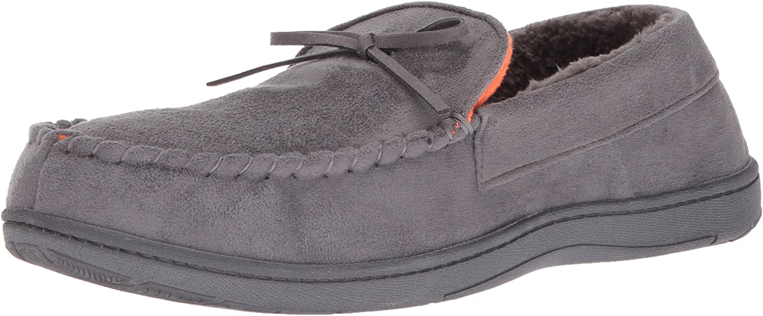Dockers Men's MoccASIN Slippers with Memory Foam and Odor, Grey, Size 9 ...