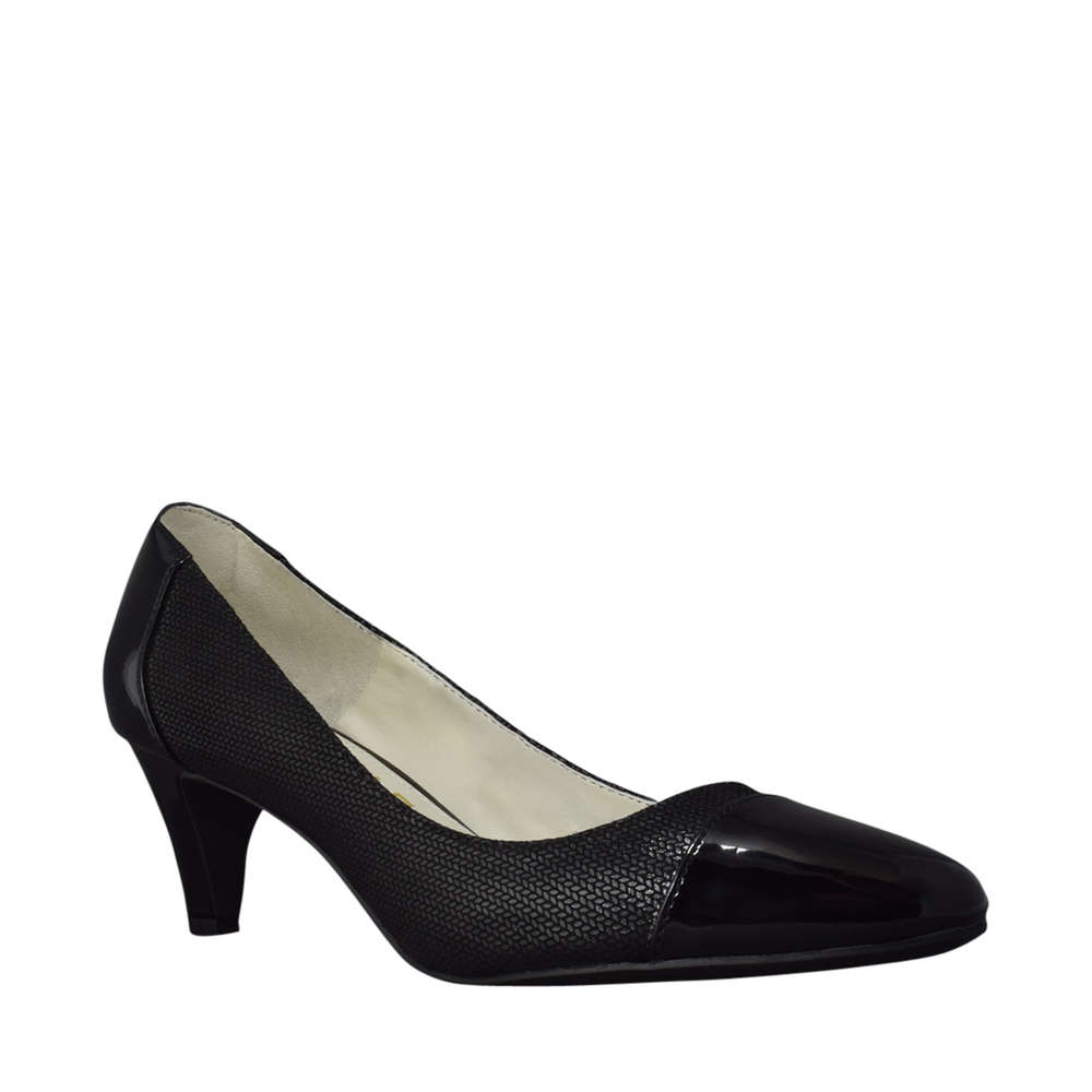 Anne Klein Womens Rheina Leather Cap Toe Classic Pumps Black black Size 6.5 en Anne Klein Womens Rheina Leather Cap Toe Classic Pumps Black black Size 6.5 en