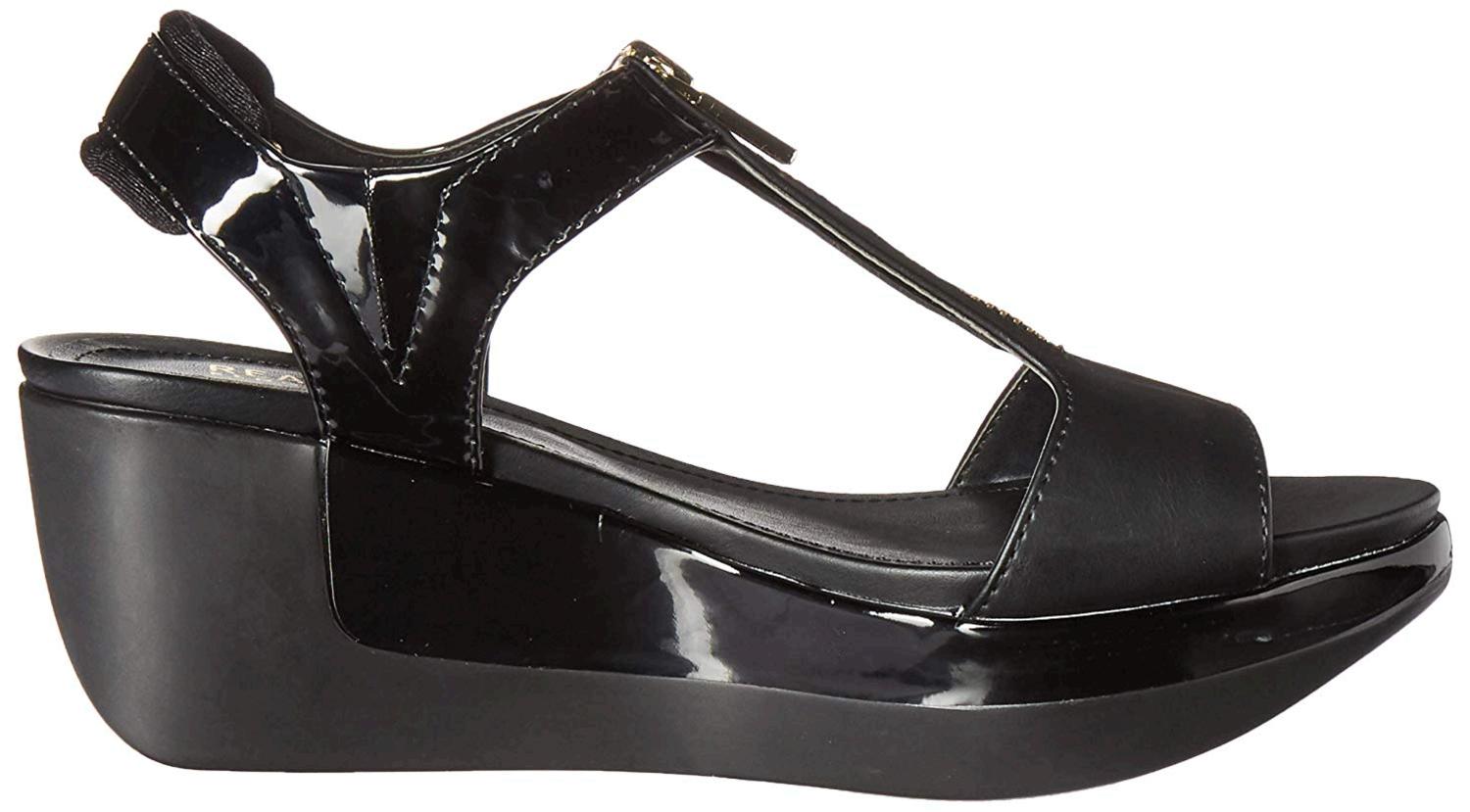 Kenneth Cole REACTION Women's Pepea T-Strap Platform Sandal, Black ...