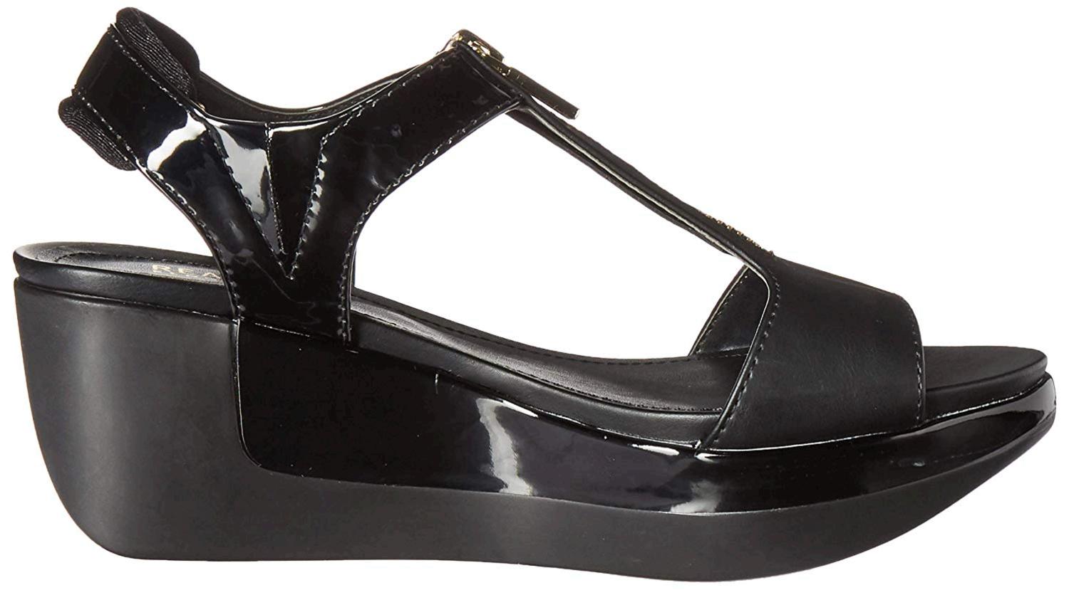 Kenneth Cole REACTION Women's Pepea T-Strap Platform Sandal, Black, Size 10.0 jR | eBay