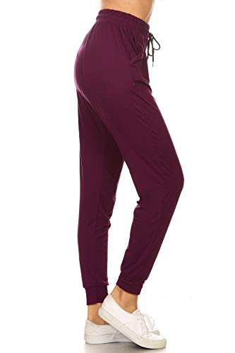 leggings depot women's printed solid activewear jogger track cuff sweatpants